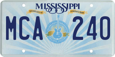 MS license plate MCA240