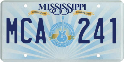 MS license plate MCA241
