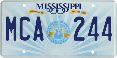MS license plate MCA244