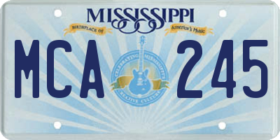 MS license plate MCA245