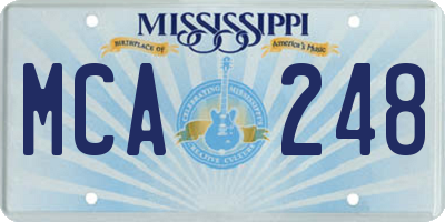 MS license plate MCA248