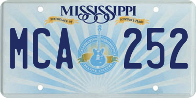 MS license plate MCA252