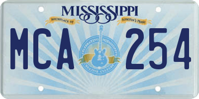 MS license plate MCA254