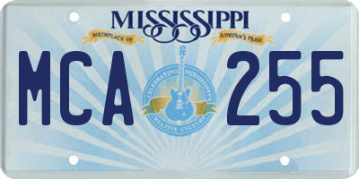 MS license plate MCA255