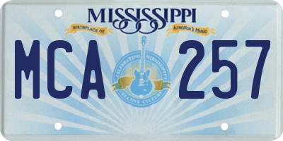 MS license plate MCA257