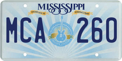 MS license plate MCA260