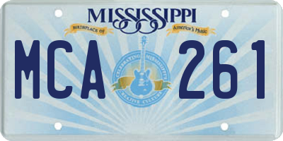 MS license plate MCA261