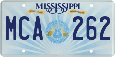 MS license plate MCA262