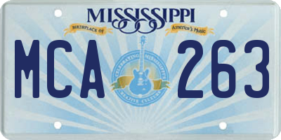 MS license plate MCA263