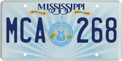 MS license plate MCA268