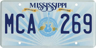 MS license plate MCA269