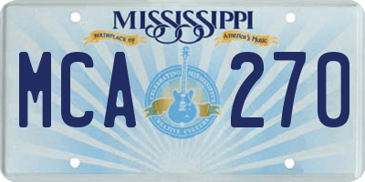 MS license plate MCA270