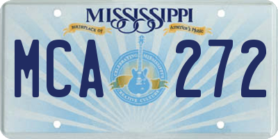 MS license plate MCA272