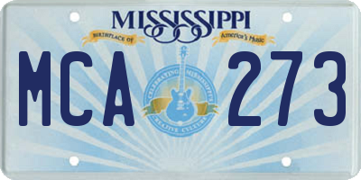 MS license plate MCA273