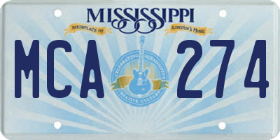 MS license plate MCA274