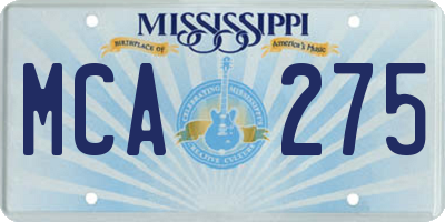 MS license plate MCA275