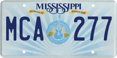 MS license plate MCA277