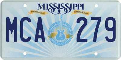 MS license plate MCA279