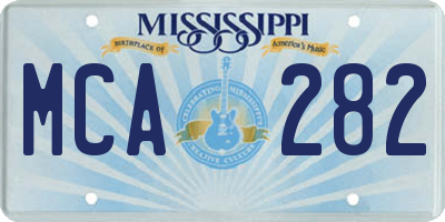 MS license plate MCA282