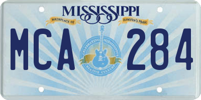 MS license plate MCA284