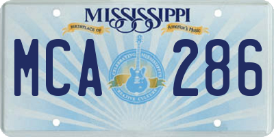 MS license plate MCA286