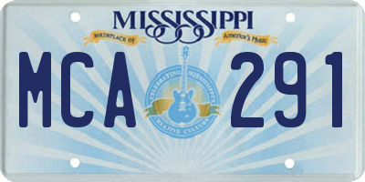 MS license plate MCA291