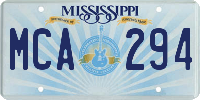 MS license plate MCA294