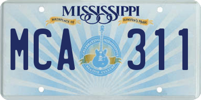 MS license plate MCA311