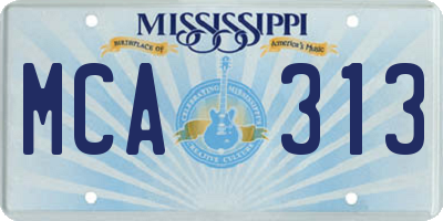 MS license plate MCA313