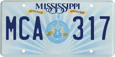 MS license plate MCA317