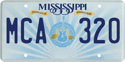 MS license plate MCA320
