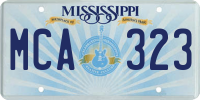 MS license plate MCA323