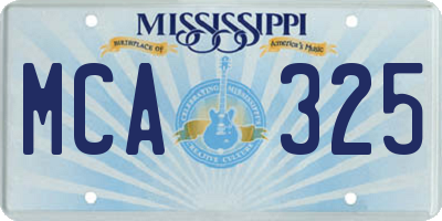 MS license plate MCA325