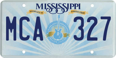 MS license plate MCA327