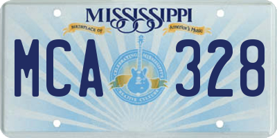 MS license plate MCA328
