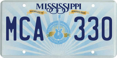 MS license plate MCA330