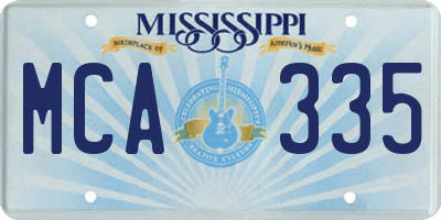 MS license plate MCA335