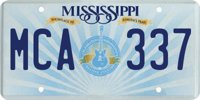 MS license plate MCA337