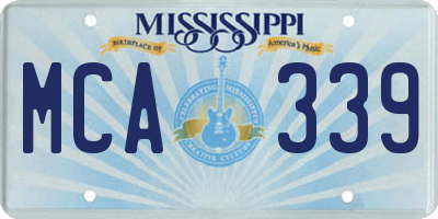 MS license plate MCA339