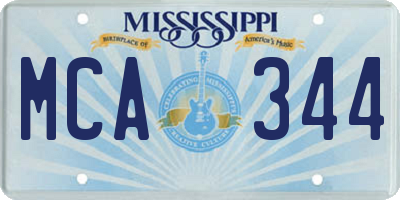 MS license plate MCA344