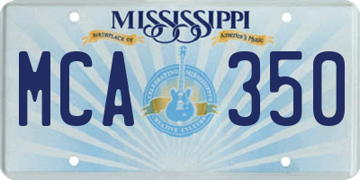 MS license plate MCA350