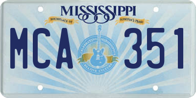 MS license plate MCA351