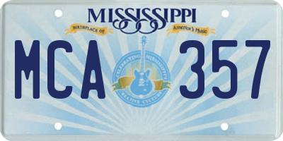 MS license plate MCA357