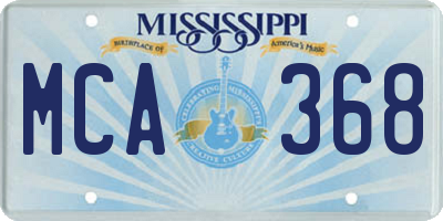 MS license plate MCA368