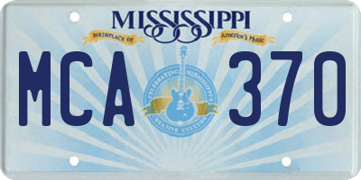 MS license plate MCA370