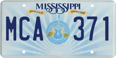 MS license plate MCA371