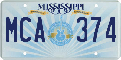MS license plate MCA374