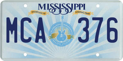 MS license plate MCA376