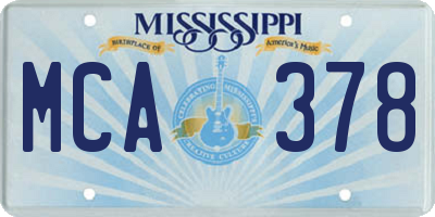 MS license plate MCA378