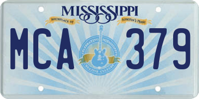 MS license plate MCA379